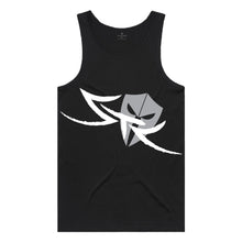 Load image into Gallery viewer, mens-black-grey-white-gym-wear-apparel-tank-top-singlet-fitness-apparel-strive-to-conquer-flex-tank-top
