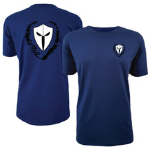 Load image into Gallery viewer, mens-blue-white-black-shirt-gym-wear-apparel-lifestyle-wear-clothing-strive-to-conquer-shirts
