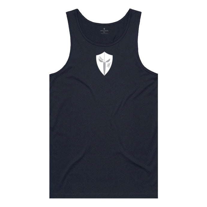 mens-navy-white-grey-gym-wear-tank-top-singlet-body-building-fitness-apparel-strive-to-conquer-pursue-collection