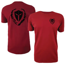 Load image into Gallery viewer, mens-red-black-two-tone-shirt-gym-wear-apparel-lifestyle-wear-clothing-strive-to-conquer-shirts
