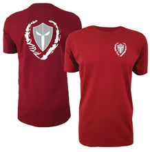 Load image into Gallery viewer, mens-red-grey-white-shirt-gym-wear-apparel-lifestyle-wear-clothing-strive-to-conquer-shirts
